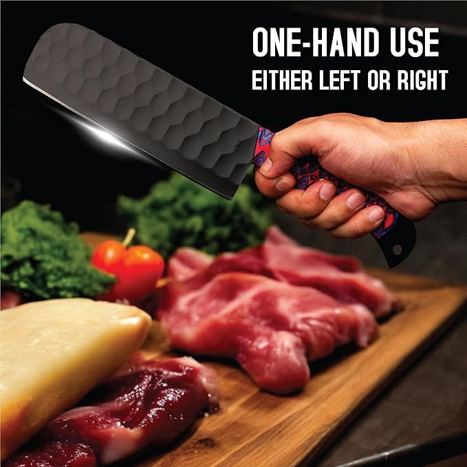 5 PCS Handmade Kitchen Chef Knife Set Hand Forged High Carbon Steel Blade Pakka wood Handle With Leather Bag Kit set included (Chef, Cleaver, Butcher, Paring, Fillet knife, Utility Knife) (Pakka Wood)