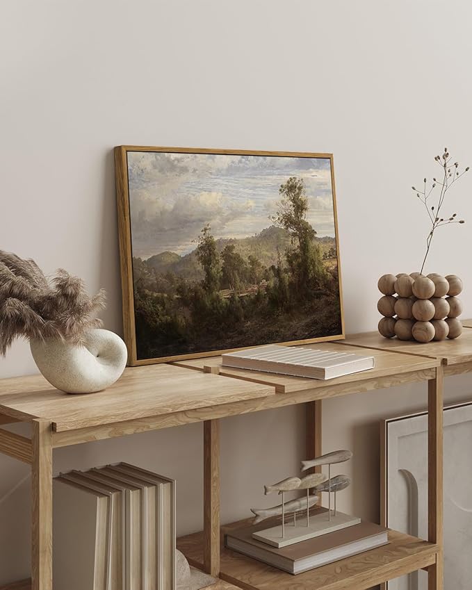 InSimSea Framed Canvas Wall Art Vintage Decor, Nature Landscape Paintings Artwork,Large Prints,Vintage Farmhouse Decor,Retro Wall Decoration for Bedroom Living Room Bathroom, 16"x24"