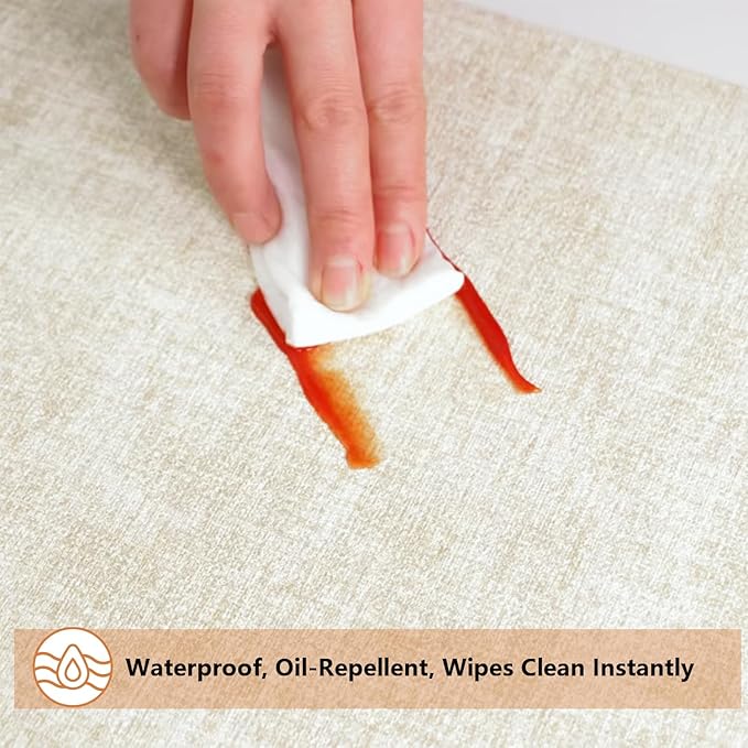 Round Placemats Set of 8, Reversible Faux Leather Waterproof and Heat Resistant Place Mats, Beige Oilproof Wipeable Washable Table Protective Placemats for Indoor & Outdoor