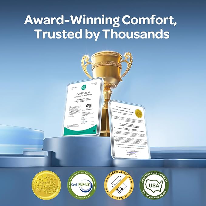 OhGeni 10 Inch Twin Size Mattress, Cooling Gel Memory Foam, Single Bed Mattresses in a Box, Cool Surface Touch, Medium,Ergonomic Support & Pressure Relief, CertiPUR-US Certified Foam, Designed in USA