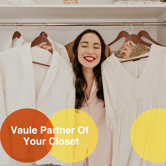 Wooden Hangers - 20 Pack - Clothes Hanger for Daily Used,Heavy Duty Wood Hangers with Precisely Cut Notches,Coat Hanger for Closet, Clothes Hangers for Shirt Suit Dress (Walnut)