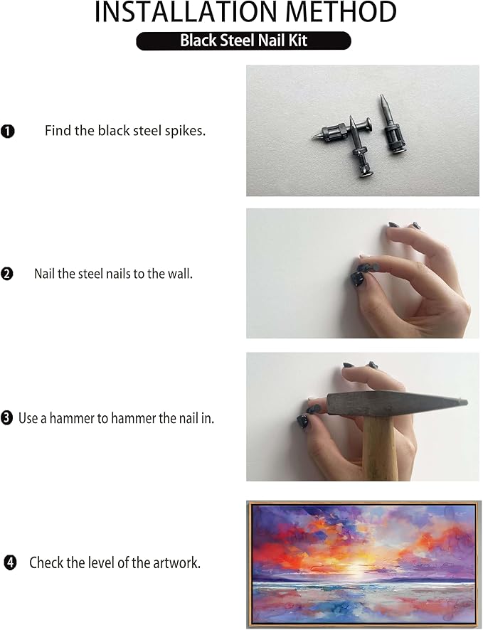 DUNHUANG ART Vibrant Orange Sunset Wall Art - Colorful Ocean Abstract Beach Decor for Living Room & Bathroom - Large Framed Coastal Seascape Picture - Ocean Sunrise Poster for Home Decoration 20"x40"