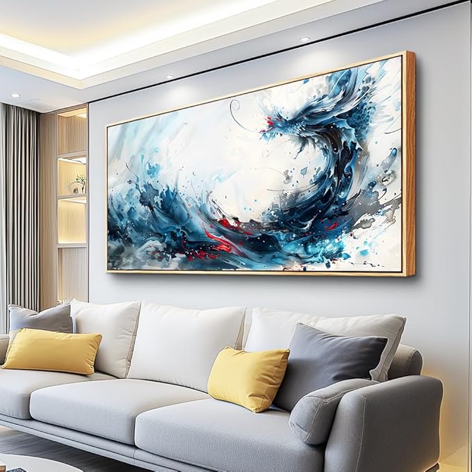 hyidecorart Canvas Prints Wall Art For Living Room Large Abstract Painting Artworks Wall Decor Bedroom Hang Pictures For Office Decoration Minimalism Watercolour Posters Black Framed Hotel Mural