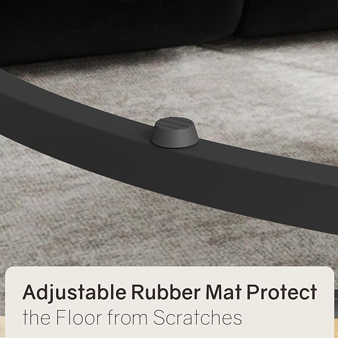 Nesting Tables Set of 2, 31.5" Round Coffee Table, Small Nesting Coffee Table with Adjustable Non-Slip Fee, Wood Grain Top Nesting Tables for Living Room, Bedroom (Wood Grain Black&White)