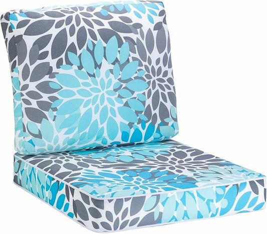 JMGBird Patio Chair Cushion Set, Outdoor Seat Cushion 24"x24" Patio Cushions for Outdoor Furniture