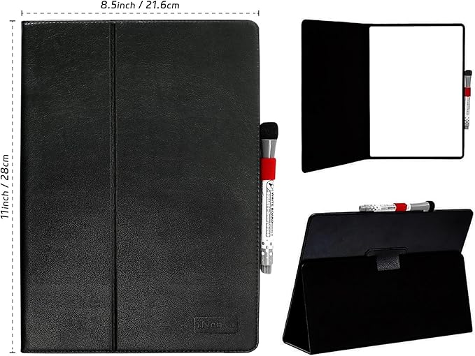 iNenya Portable White Board, 8.5 x 11 Inches, Small Dry Erase Board, Mini Portable whiteboard,Anti-Ghosting Surface, Smart Reusable Foldable for Kids Shool Students Office Home Travel (Black)