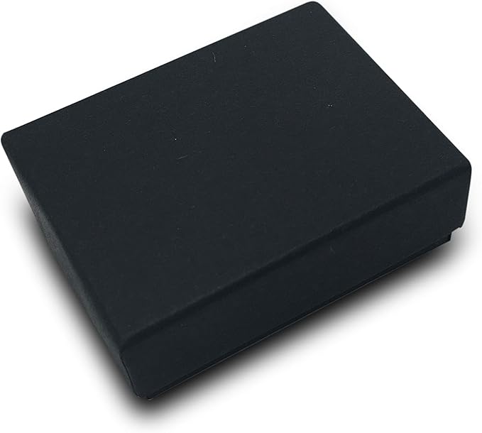 TheDisplayGuys - 25-Pack #11 Cotton Filled Cardboard Paper Jewelry Boxes Gift Case - Matte Black (2.1" x 1.8" x 0.8") - for Shipping or Storage