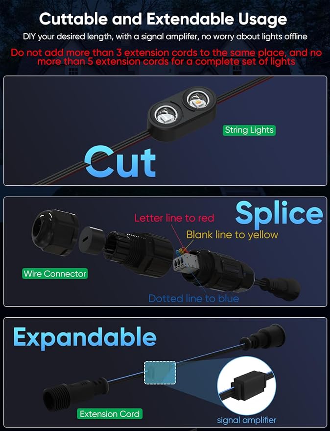 APPECK Permanent Outdoor Lights Pro 100ft, 72W RGBCW Eaves Lights with 72 LED Lights, 80lm, Cuttable, 111 Scene Modes, IP67 Waterproof Lighting for Halloween Decoration, Compatible with Alexa, Black