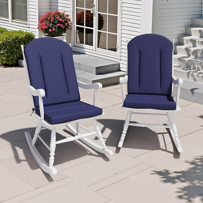 Crestlive Products Adirondack Chair Cushion Outdoor Rocking Chair Cushion Water Resistant 50x20 Inch High Back Patio Replacement Cushions, Navy