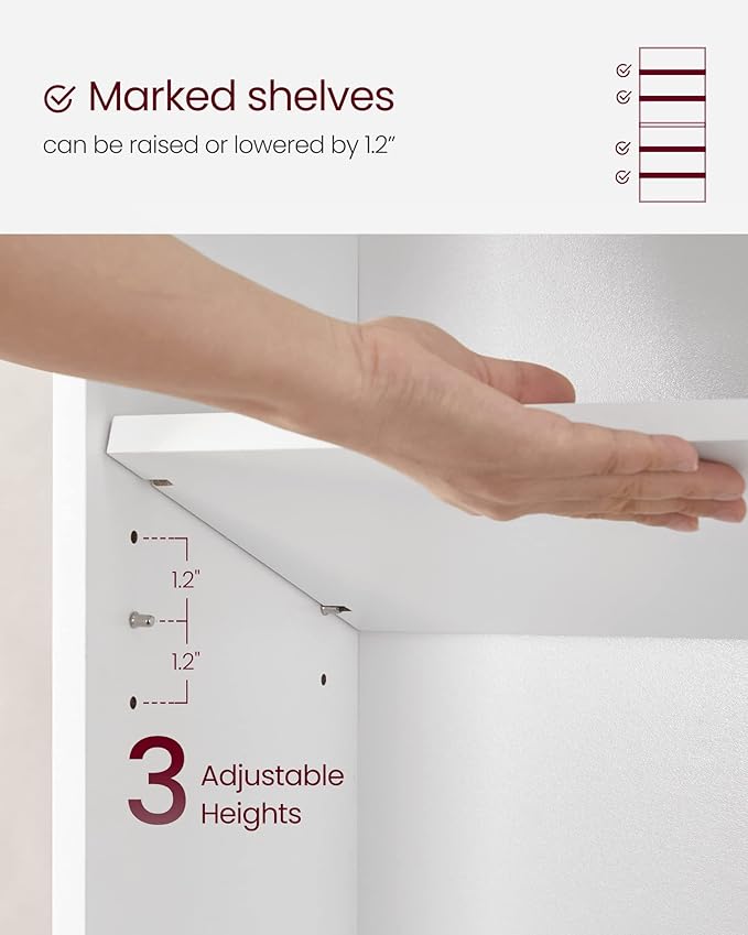 VASAGLE CUSTOS Collection - Bookshelf, 6-Tier Bookcase, Book Shelf, Open Storage Shelf, 9.4 x 23.6 x 63.3 Inches, for Living Room, Home Office, Dinning Room, Cloud White ULBC166T14