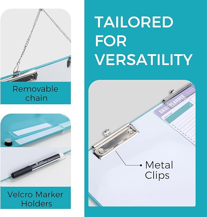 Large A3 Writing Easel Desk Adjustable Dry Erase, Keyboard Stand for Desk, Learning Portable Clipboard Magnetic, White Board Dry Erase Wall Hanging, Slant 13°/18° for teacher students, Teal Blue Frame