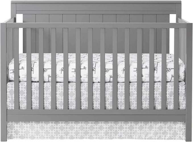 Oxford Baby Lazio 4-in-1 Convertible Crib, Dove Gray, GreenGuard Gold Certified