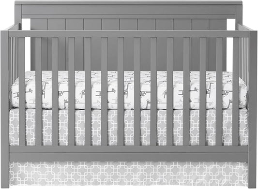 Oxford Baby Lazio 4-in-1 Convertible Crib, Dove Gray, GreenGuard Gold Certified