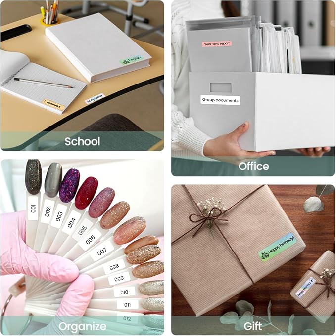 Phomemo Label Maker Machine with Tape, D35 Portable Bluetooth Handheld Label Printer Wireless Mini Labels Maker, Easy to Use with Smartphone Small Sticker Labeler Rechargeable for Home Office organize