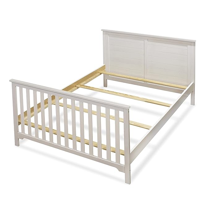 Sorelle Furniture Farmhouse 3-Piece Nursery Set with 4-in-1 Convertible Crib, 4-Drawer Dresser, and Changing Table with Shelves, Baby Furniture Made of Wood, Non-Toxic Finish-Weathered White