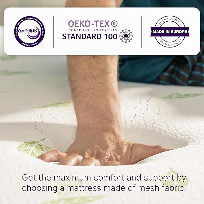 NapQueen Queen Size, 10 Inch Anula Green Tea Infused Memory Foam Mattress, Bed in a Box, CertiPUR-US Certified Mattress