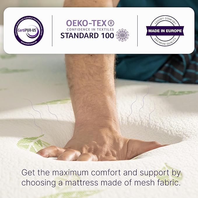 NapQueen Twin Size Green Tea Infused Memory Foam Mattress, 12 Inch, CertiPUR-US Certified