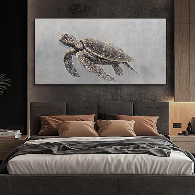 SDYA Minimalist Art Wall Decor Animal Decorative Pictures Black and Brown Art for Walls 24"x48" Artwork for Bedroom Dining Room Decor