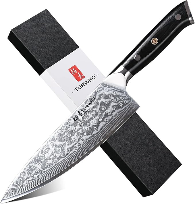 Chef Knife 8 Inch - Classic Damascus Pattern Professional Chef's Knives Japanese VG-10 Steel Kitchen Knives