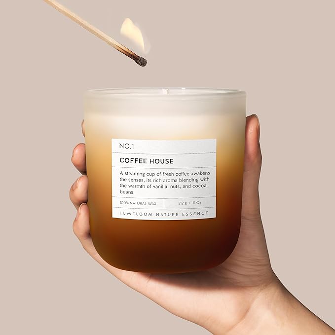 Coffee House, Coffee Scented Candle, 11oz Aromatherapy Soy Wax Candles for Home Scented, Long Lasting, Food Scent for Home, Housewarming, Birthday, Friendship, Gift for Women, Men, Friends