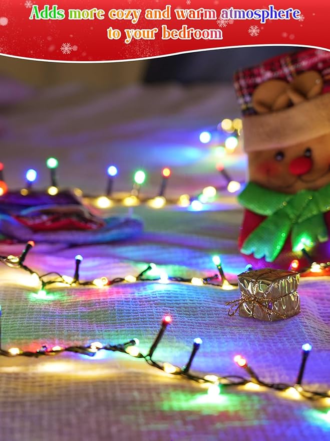 2025 New Christmas Cluster Lights 960 LED with Flowing Twinkling, Firecracker Fairy Lights with 15 Modes & Timer, Waterproof Christmas String Light for Indoor Outdoor Xmas Tree Party Garden Multicolor