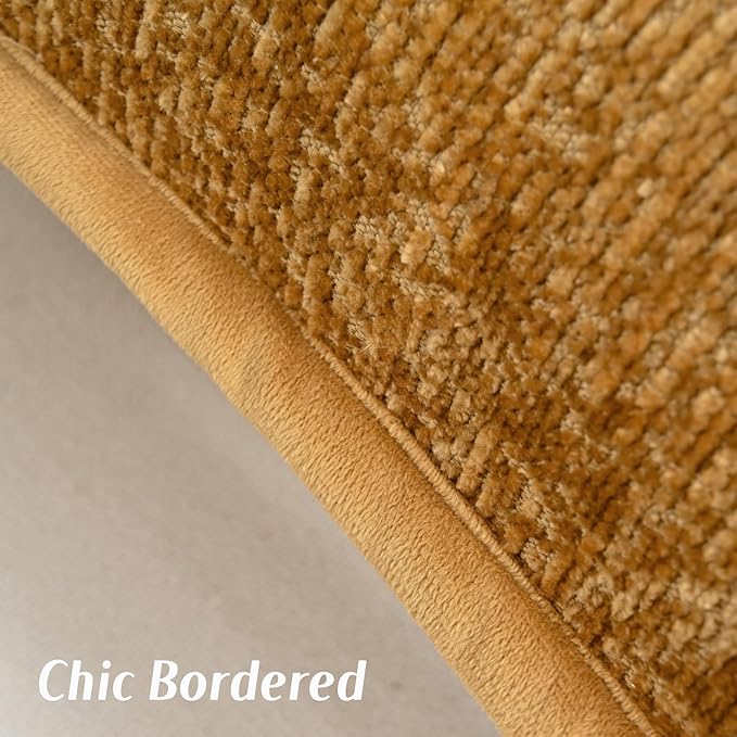 FUTEI Tobacco Chenille Throw Pillow Covers 12x20 Inch Set of 2,Soft Cozy Bound Edge Design Lumbar Pillow Cases,Home Decor for Couch Bed Living Room