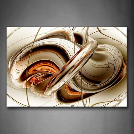 First Wall Art - Abstract Orange White Lines Wall Art Painting The Picture Print On Canvas Abstract Pictures for Home Decor Decoration Gift