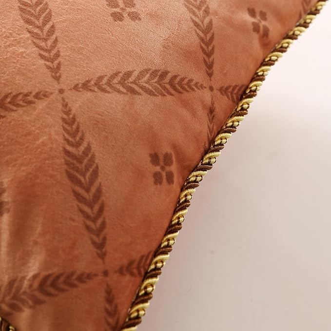 Throw Pillow Covers Pack of 4,Orange Floral Farmhouse with Wild Flowers Pattern Cozy Velvet Pillowcases,Decoration Square Lumbar Round Pillows Cushion Covers for Couch Bed Chair