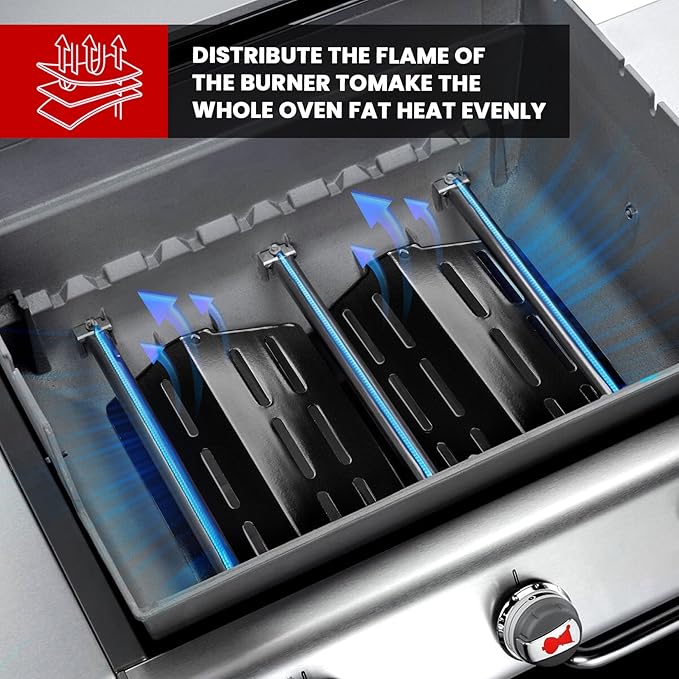 GGC Flavorizer Bars and Heat Deflectors for Weber Genesis 300 Series Genesis E310 E320 E330 S310 S320 S330 EP-310 EP-320 EP-330, Porcelain-enameled Flavor Bar Replacement for Weber 7620 7621