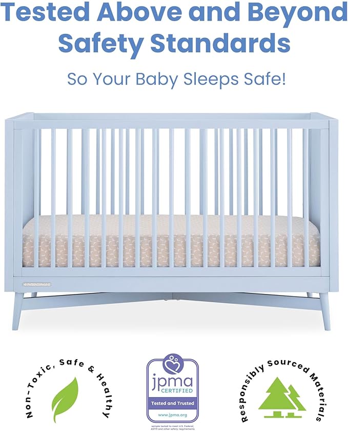 Delta Children Dylan 4-in-1 Convertible Crib, Cloud Blue