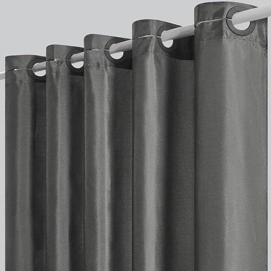 No Hook Stall Shower Curtain 36x72 Inch,Polyester Fabric Small Narrow Shower Curtain Liner,Hotel Style Bathroom Curtains with Plastic Split Grommets,Machine Washable & Waterproof,Dark Grey