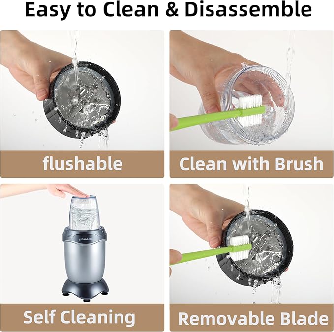 Panana Smoothie Blender 850W Portable Personal Blender and Grinder Combo Shakes and Smoothies 2 * 20Oz To-Go Cups & Lids, Personal Blenders for Juice, Frozen Drinks, Sauces