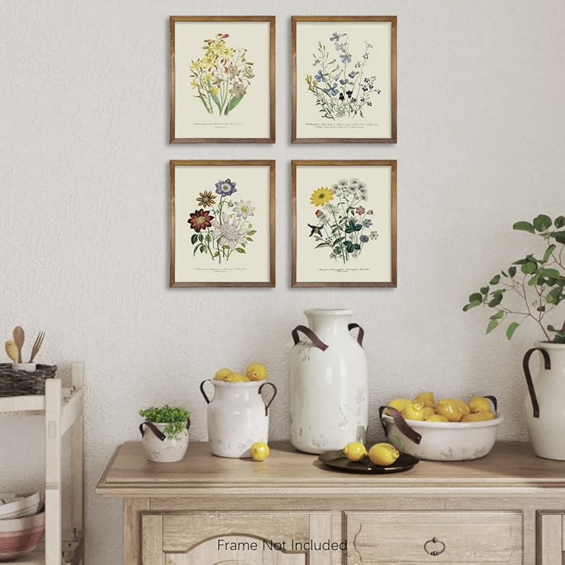 Rustic Modern French Country Cottagecore Wall Art - Primitive Green Magnolia Leaves Pictures Gallery Gift - Farmhouse Plant Botanical Floral Kitchen Room Decor - Watercolor Vintage Flower Poster Print