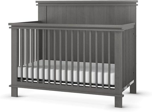 Child Craft Denman 4-in-1 Convertible Crib, Baby Crib Converts to Day Bed, Toddler Bed and Full Size Bed, 3 Adjustable Mattress Positions, Non-Toxic, Baby Safe Finish (Midnight Gray)
