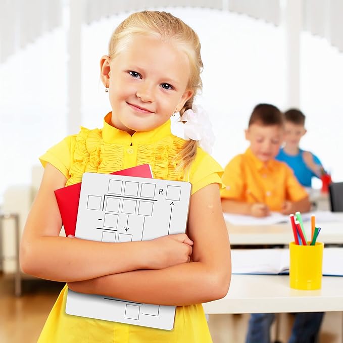 SCRIBBLEDO 5 Pack Dry Erase Division White Boards 9x12Inch Lapboard Double Sided Math Manipulatives Long Division Practice Lapboards for Kids Students, Classroom and Home 5 Whiteboard Erasers Included