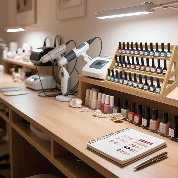 Bamboo Spice Rack: Large Spice Shelf for Kitchen Countertop Pantry Cabinet Organizer, Holds 24 Spice Jars (2.1")