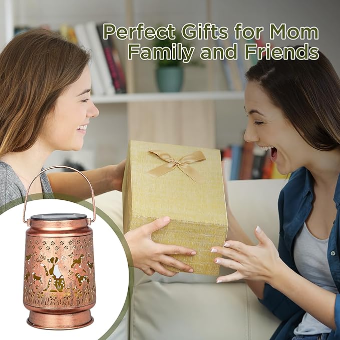 Styleonme Dog Lover Solar Light, Mother's Day Lantern Gift for Mom Grandma Women Sister, Hanging Image Dogs Lanterns, Yard Corridor Garden Decor, Thanksgiving Day, Birthday Gifts