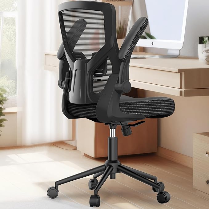 Office Chair, High Back Desk Chair Adjustable Height and Ergonomic Design Home Office Computer Chair Executive Lumbar Support Padded Flip-up Armrest Swivel Task Chair