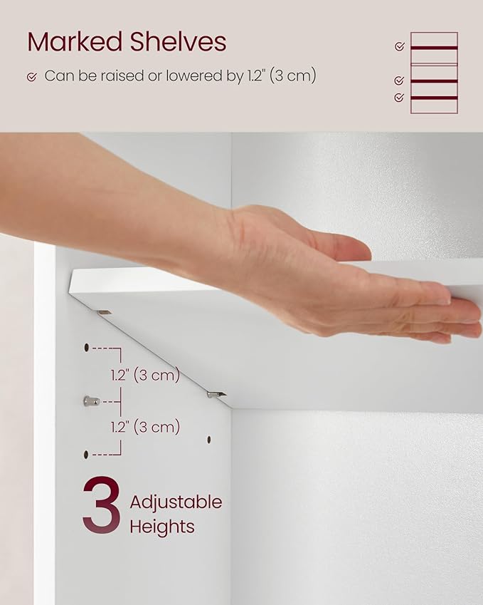 VASAGLE Custos Collection - Bookshelf, 5-Tier Bookcase, Book Shelf, Open Storage Shelf, 9.4 x 30 x 52.8 Inches, for Living Room, Home Office, Dinning Room, Cloud White ULBC175T14