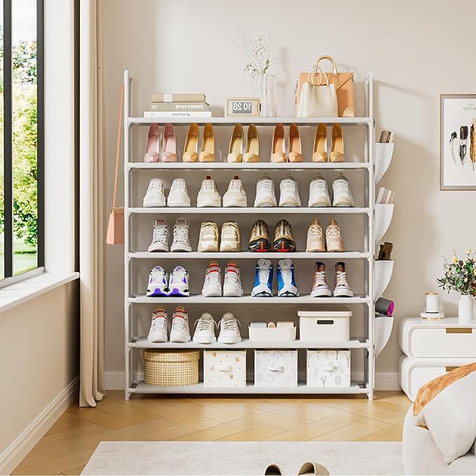 Shoe Rack 7 Tier Shoe Organizer Shoe Storage 28-35Pairs Shoe Rack for Closet Shoe Rack Organizer Entryway Shoe Holder Space Saving Shoe Shelf Shoe Stand Large Tall Shoe Tower Garage