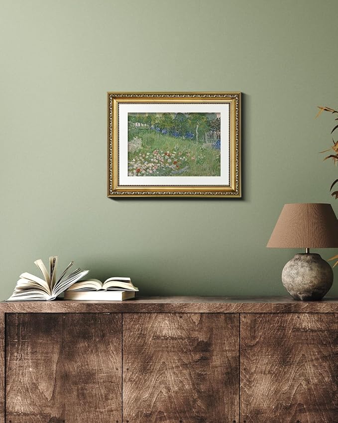 VIYYIEA Gold Framed Wall Art Canvas Print Home Decor Flower Wall Decor Van Gogh Wall Art Vintage Botanical Garden Prints House Decor Floral Paintings Wall Pictures for Living Room Bedroom 11x14in
