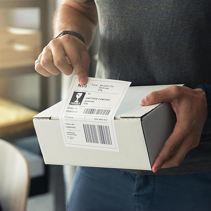 200 Half Sheet Self Adhesive Shipping Labels 100 Sheets, 8.5" x 5.5" Address Labels Laser/Ink Jet White Blank (100 sheets-200 Count)