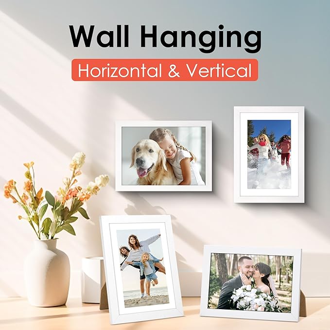 FIXSMITH 5x7 Picture Frame Set of 6, White Photo Frames Bulk with HD Plexiglass, Display Pictures 4x6 with Mat or 5x7 Without Mat, Multi Picture Frames Collage for Tabletop or Wall Display