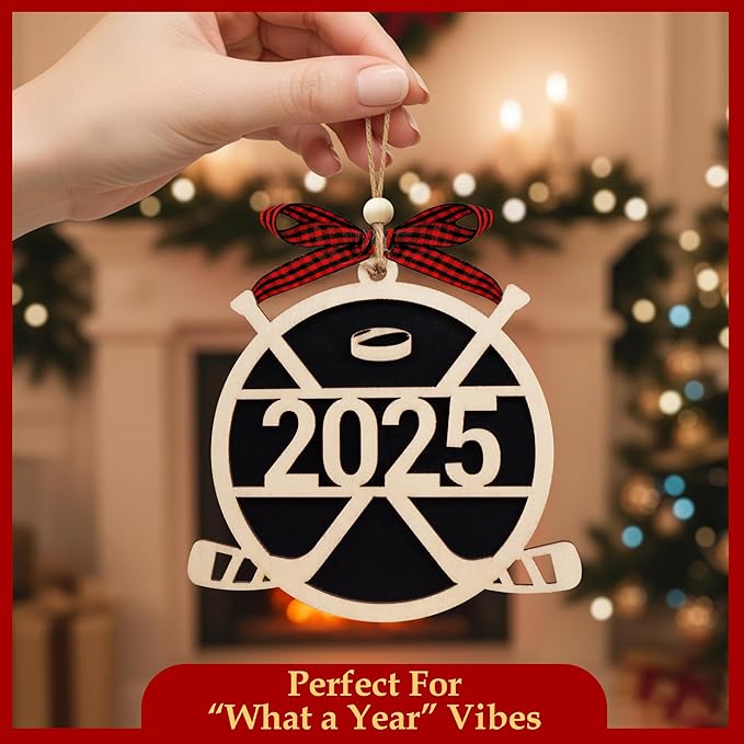 Ice Hockey Ornaments for Christmas Tree - Hockey Christmas Ornament, Hockey Decor for Sports Players - Holiday Ornaments Tree Decoration - Winter Sports Gifts Fans and Athletes