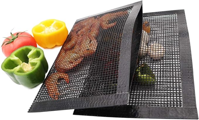 Bluedrop Non Stick Mesh Bag For Grill PTFE Toaster Oven Bags Barbecue Pockets Sheets Pack of 2