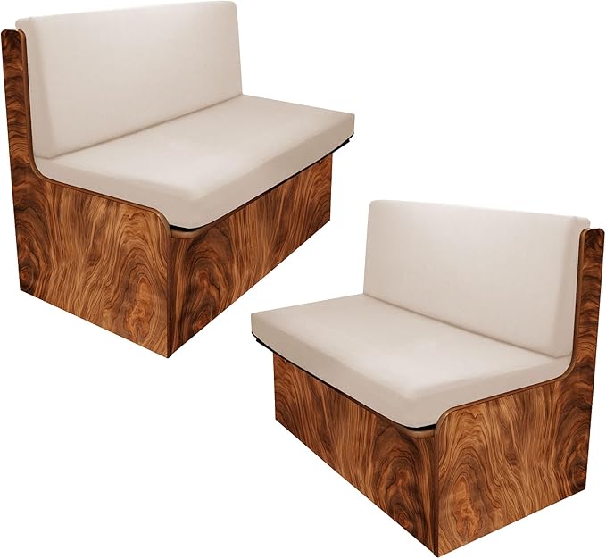 Rv Dinette Cushion Covers,Printing Stretchable Camper Cushion Cover,RV Cushion Slipcover,Rv Couch Cover Replacement for RV Camper Car Bench,2 Backrest Covers and 2 Bench Covers (Beige)