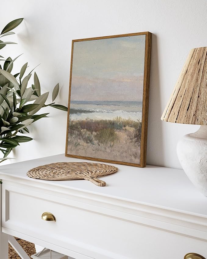 InSimSea Framed Wall Art for Living Room Decor Classical Coastal Scenery Bathroom Pictures Wall Decorations Farmhouse Kitchen Office Bathroom Art Wall Decor 12x16in