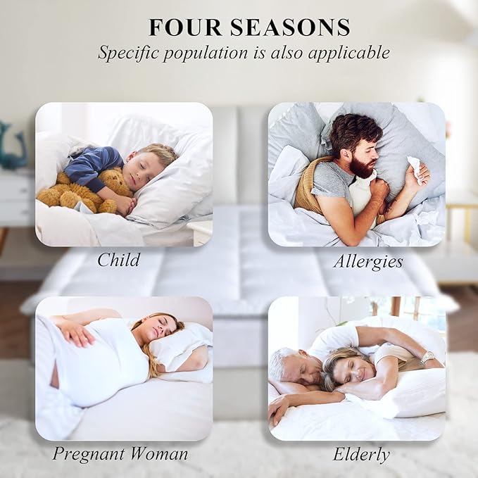 Mattress Pad with 100% Cotton Cover, Down Alternative Bed Pad for Optimum Cushioning & Support, Breathable White Color, Twin XL Size