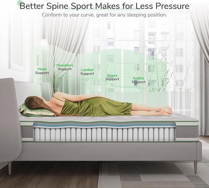 Novilla California King Mattress 12 Inch，Gel Memory Foam & Pocketed Coils with Motion Isolation for Refreshing Sleep, Medium Firm Feel with CertiPUR-US Foam for Pressure Relief，Cal King Mattress