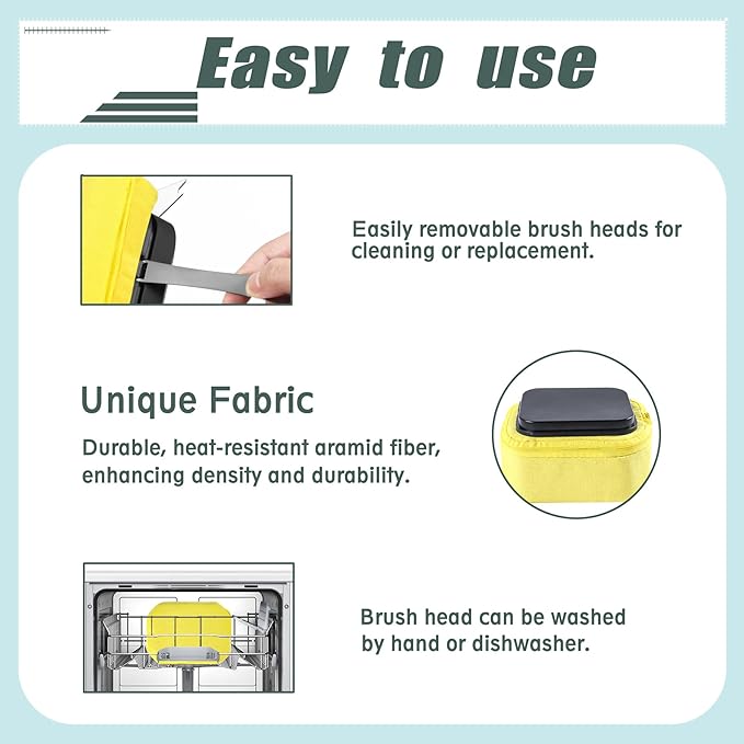 Hairless Grill Brush Set, with Scraper Heat-Resistant Cloth Brush Head and Stainless Steel Spring Brush Head Removable and Replaceable,Suitable for Cast Iron and Stainless Steel Grates